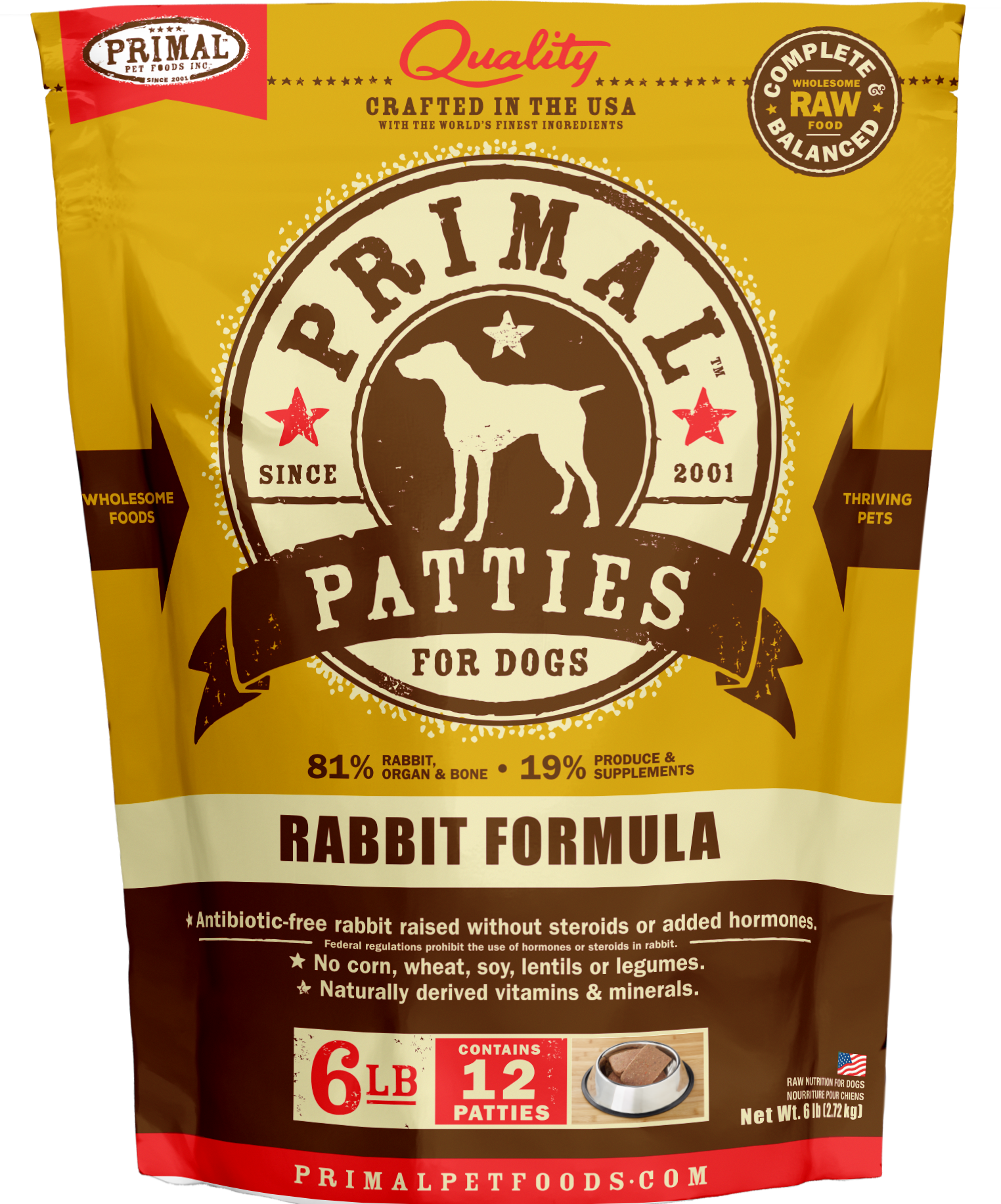 Canine Raw Frozen Patties (Rabbit)