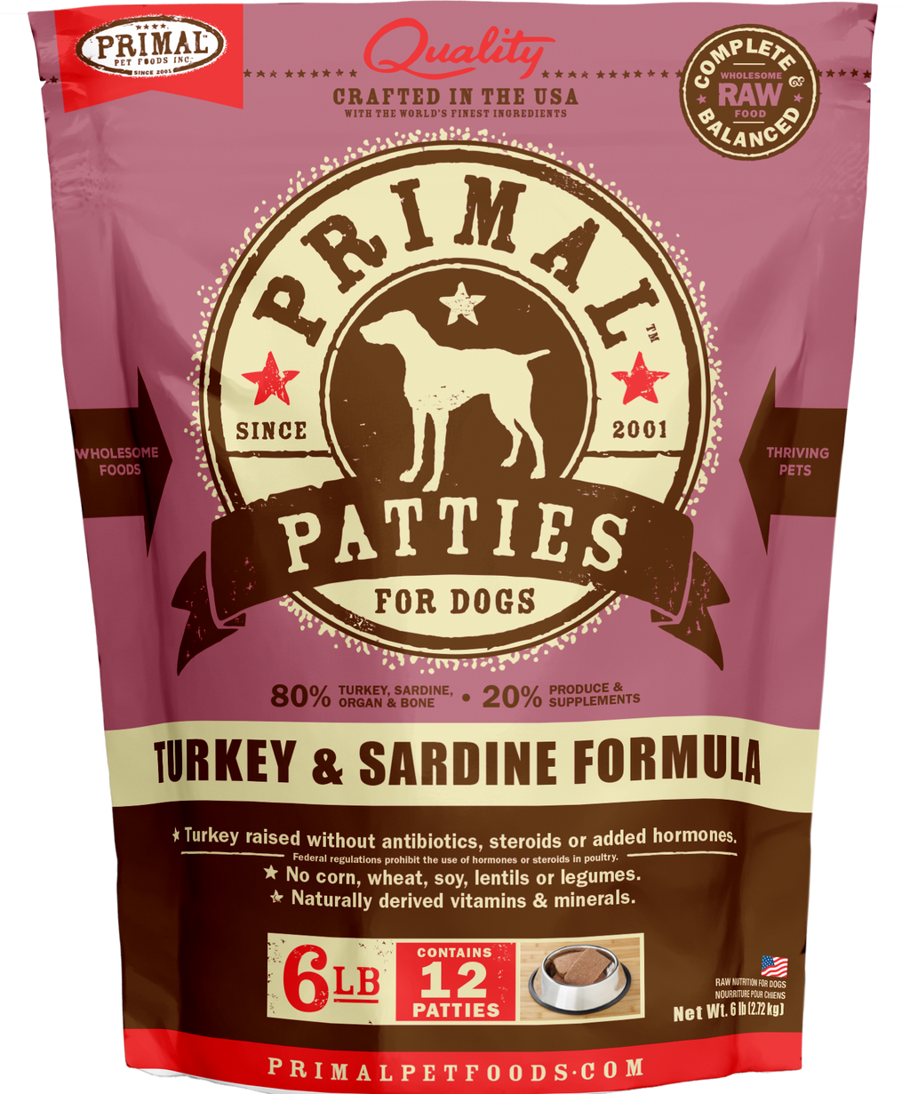 Canine Raw Frozen Patties (Turkey & Sardine)