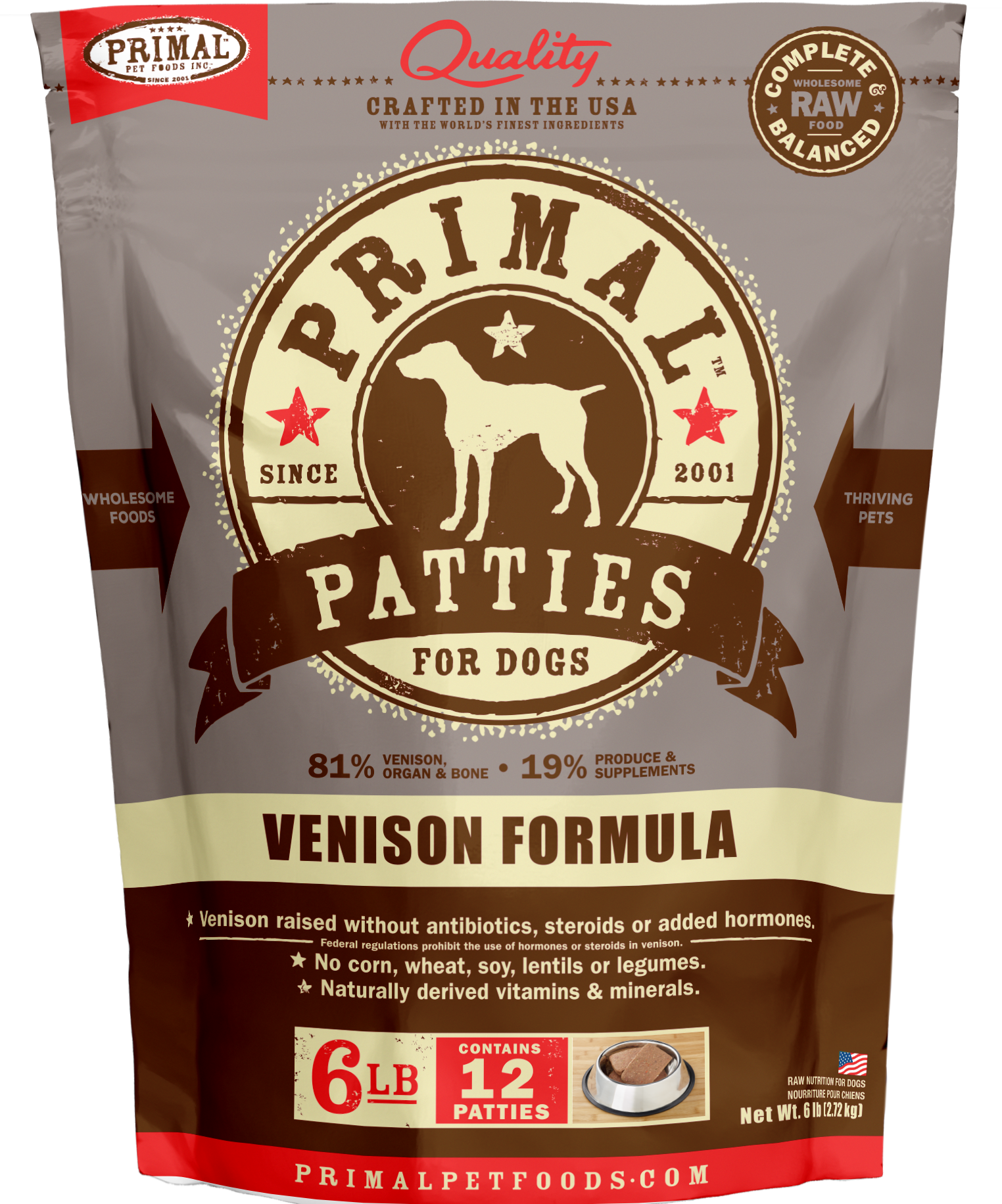 Canine Raw Frozen Patties (Venison)
