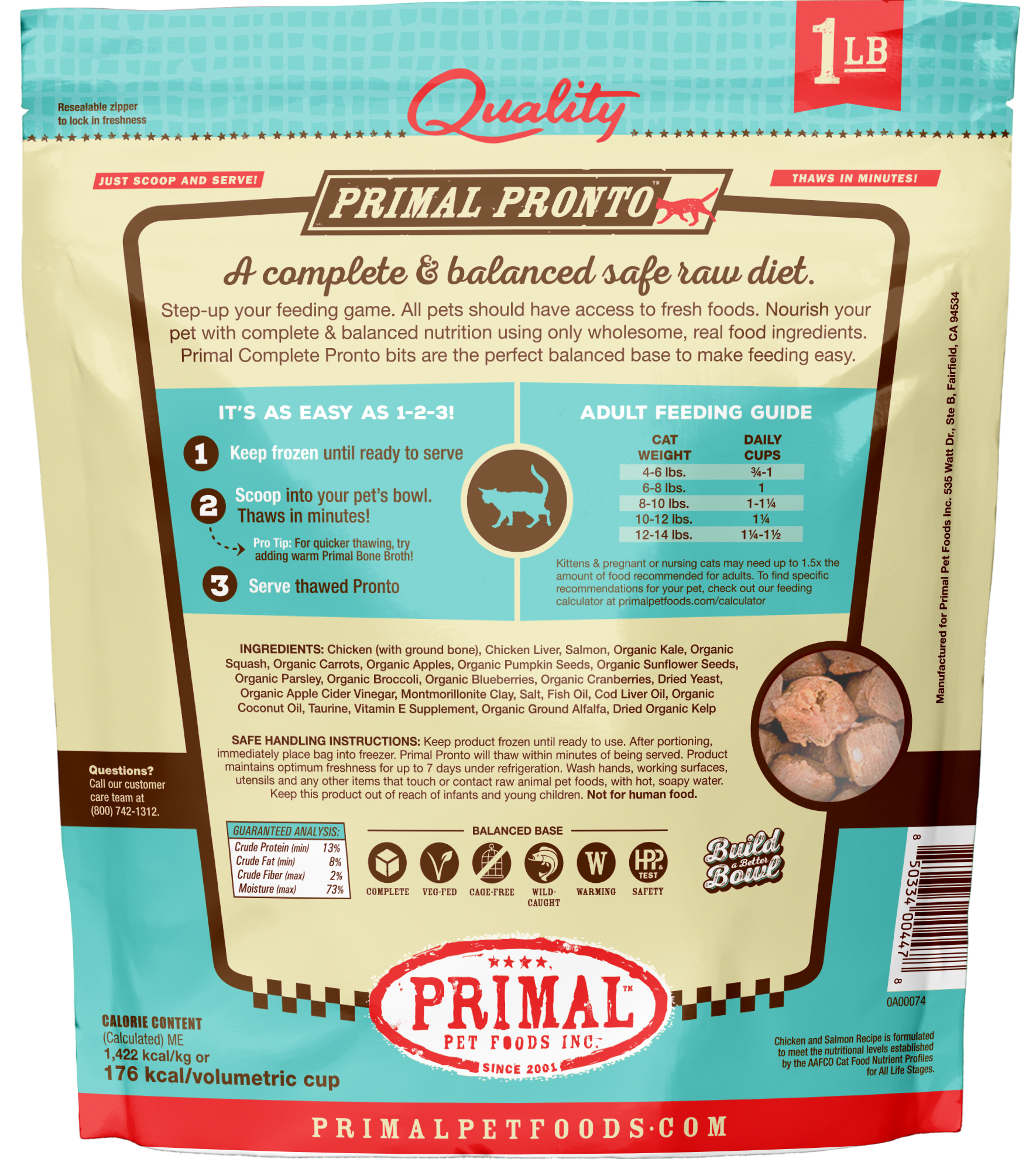 Feline Raw Frozen Pronto (Chicken & Salmon)