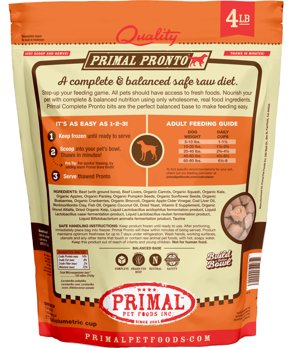Canine Raw Frozen Pronto (Beef)