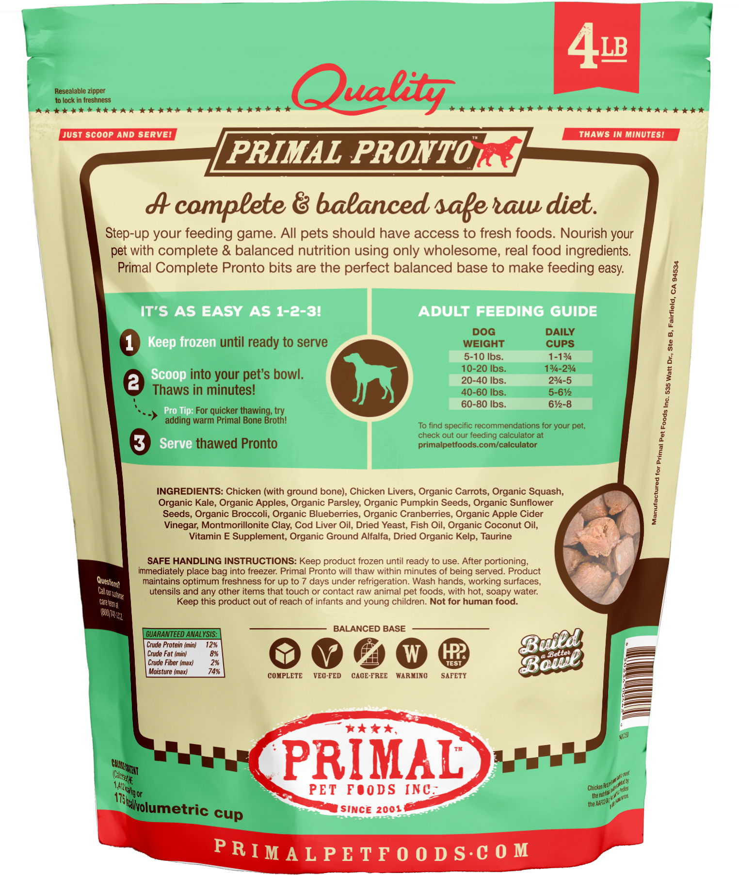 Canine Raw Frozen Pronto (Chicken)