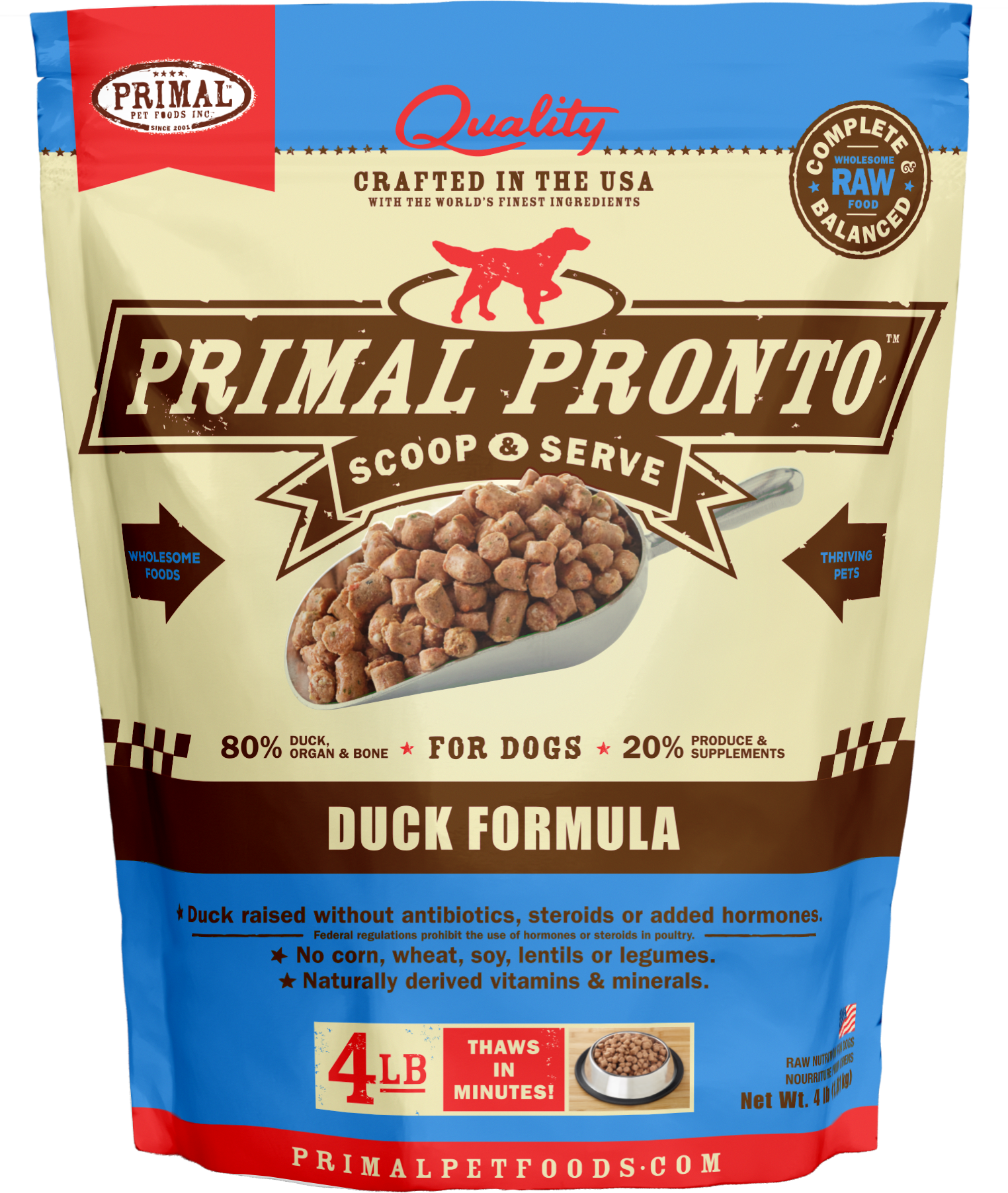 Primal Canine Duck Raw Frozen Pronto