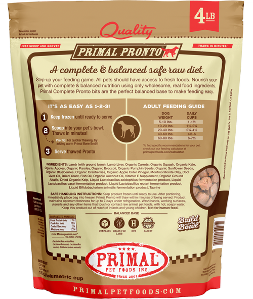 Canine Raw Frozen Pronto (Lamb)