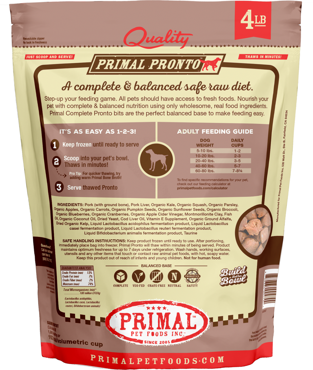 Canine Raw Frozen Pronto (Pork)