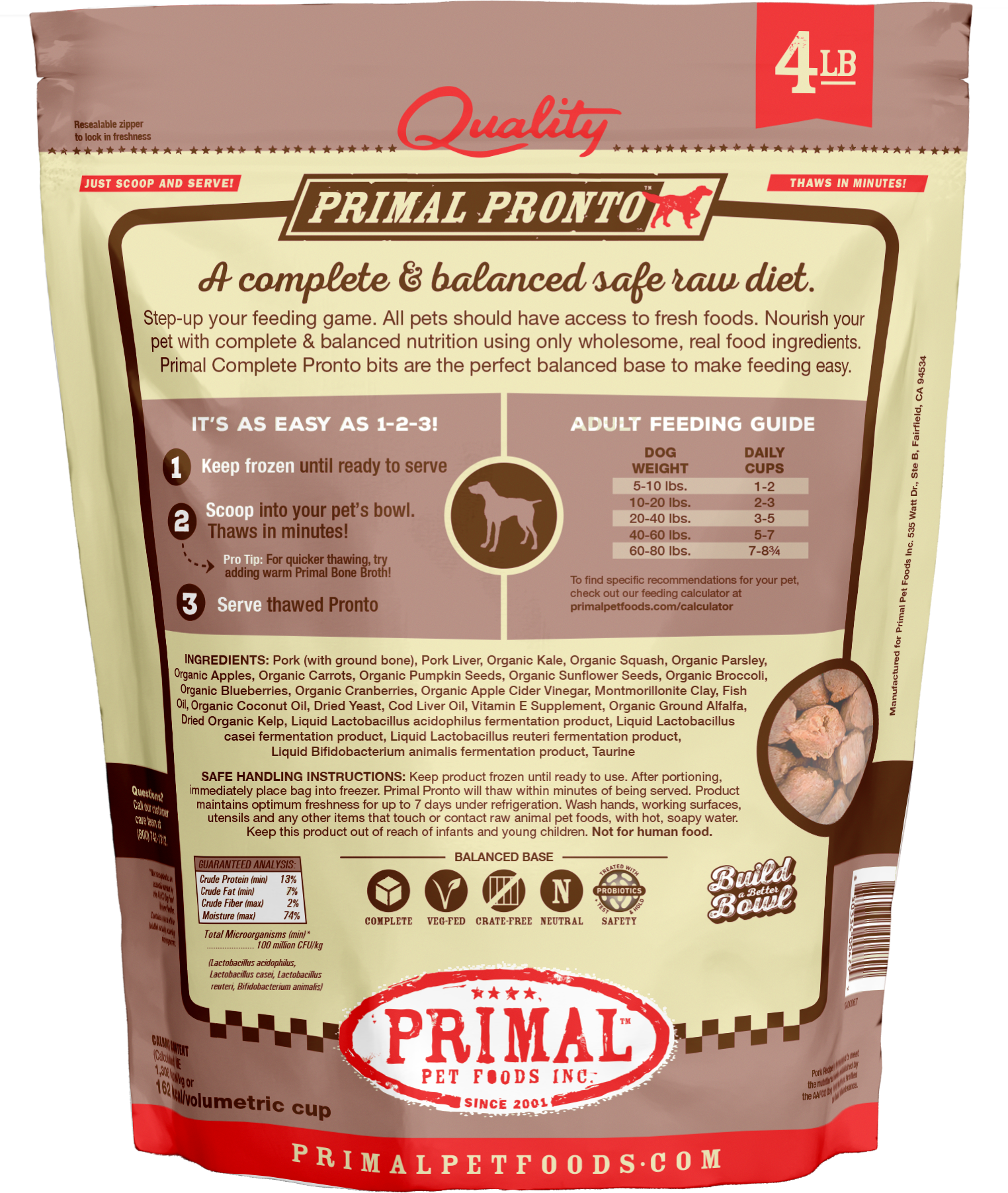 Canine Raw Frozen Pronto (Pork)