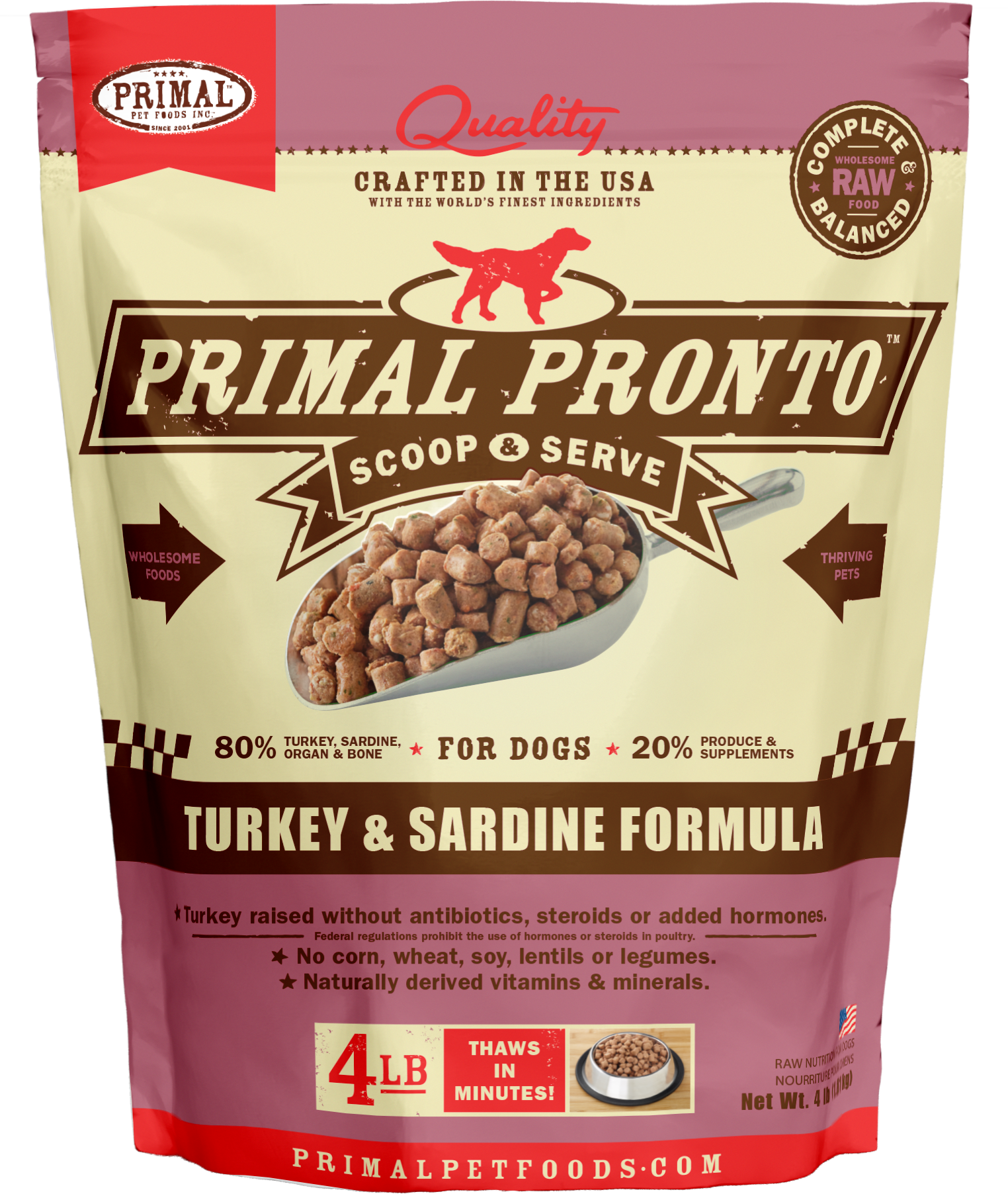 Canine Raw Frozen Pronto (Turkey & Sardine)