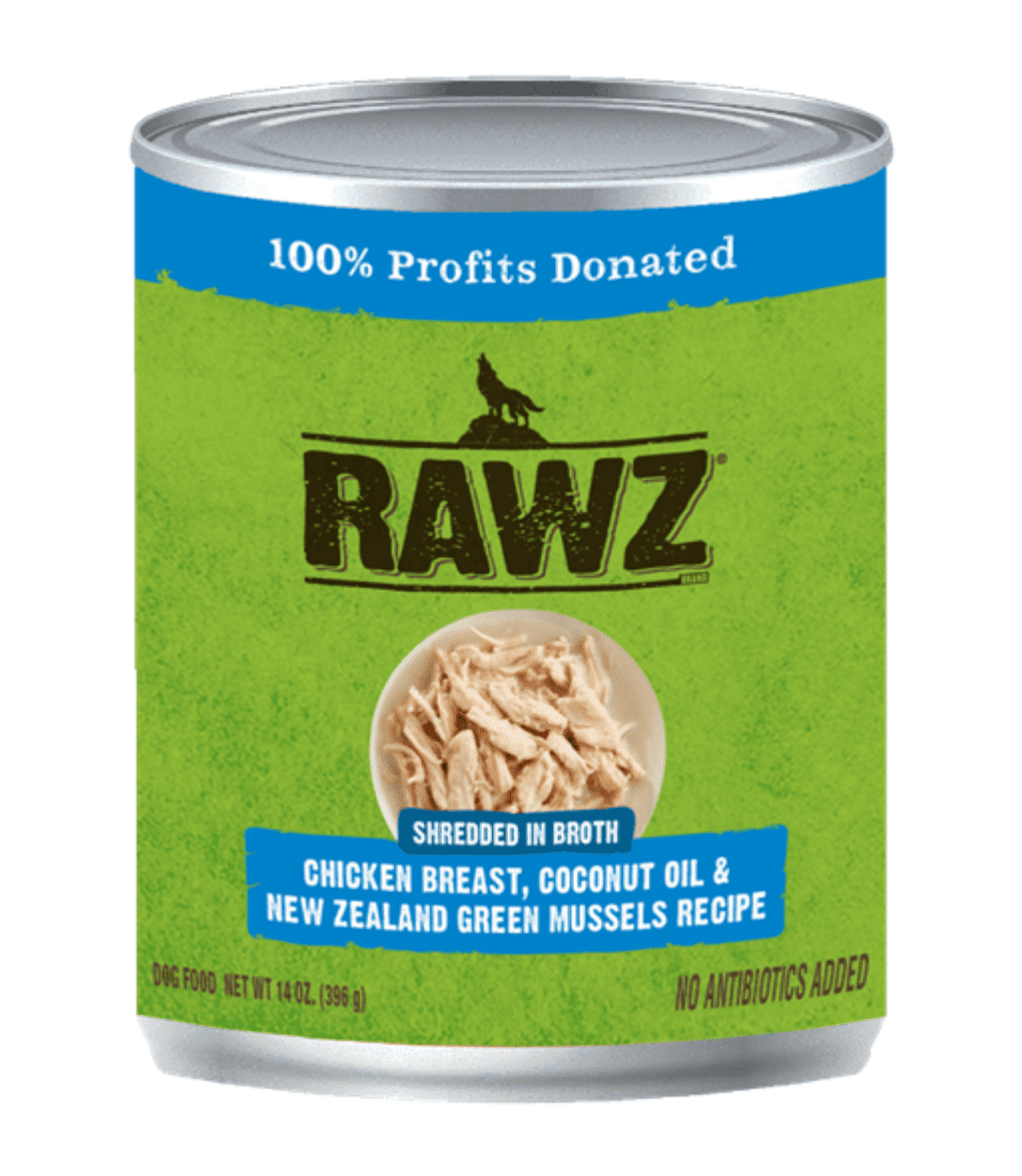 Shredded Chicken Breast, Coconut Oil & NZGM Dog Can