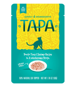 Tapa Bonito Tuna & Shrimp Cat Food Recipe in Wholesome Broth