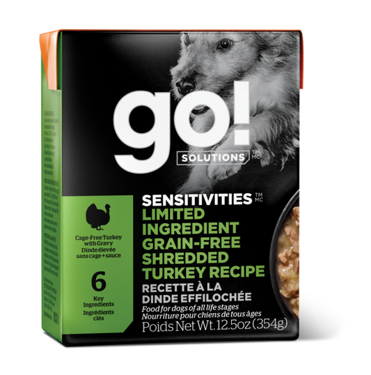 GO! SENSITIVITIES Limited Ingredient Grain Free Shredded Turkey Recipe for Dogs 